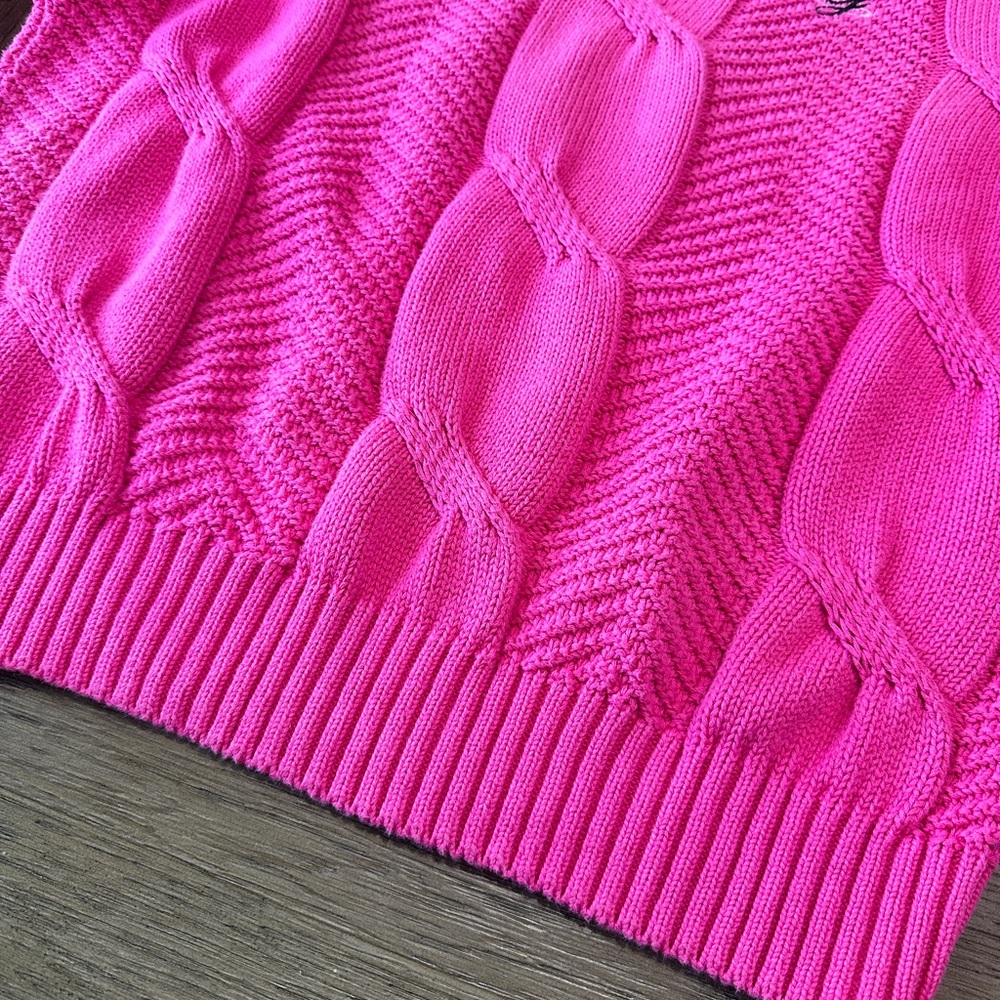 Head Women’s Cable Knit Crew Neck Sweater Size Large Pink - Picture 5 of 8